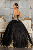 Glitter Embellished Mesh Quinceanera Ball Gown Sweetheart Neckline (Petticoat Included) GLGL3022-QUINCEANERA-smcfashion.com