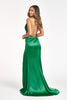 Beads Embellished Satin Mermaid Dress Pleated Chest and Side Slit GLGL3038
