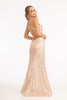 Sequin Embellished Embroidered Mermaid Dress Cut-out Back and Slit GLGL3050