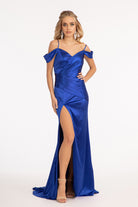 Sweetheart Satin Mermaid Dress Pleated Waist and Slit GLGL3060-PROM-smcfashion.com