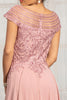 Beads Embellished Chiffon A-line Dress Cap Sleeves GLGL3065