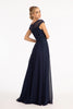 Beads Embellished Chiffon A-line Dress Cap Sleeves GLGL3065