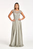 Beads Embellished Embroidered A-line Dress Scoop-Neck GLGL3068