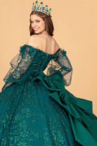 Mesh Long Sleeves Quinceanera Dress Detachable Ribbon and Mini Bag GLGL3071-QUINCEANERA-smcfashion.com