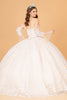 Jewel Mesh Quinceanera Dress Mini Bag and Separate Long Sleeves GLGL3073