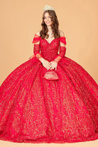 Jewel Mesh Quinceanera Dress Mini Bag and Separate Long Sleeves GLGL3073-QUINCEANERA-smcfashion.com