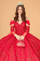 Jewel Mesh Quinceanera Dress Mini Bag and Separate Long Sleeves GLGL3073-QUINCEANERA-smcfashion.com