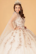 Sequin Glitter Embellished Quinceanera Dress Corset Back GLGL3076-QUINCEANERA-smcfashion.com
