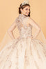 Sequin Glitter Embellished Quinceanera Dress Corset Back GLGL3076