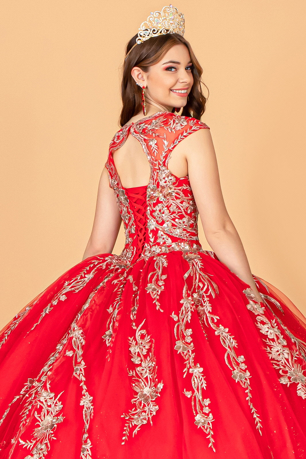 Sequin Glitter Embellished Quinceanera Dress Corset Back GLGL3076-QUINCEANERA-smcfashion.com