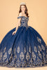 Glitter Mesh Quinceanera Dress Sequin and Beads GLGL3079