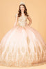 Glitter Mesh Quinceanera Dress Sequin and Beads GLGL3079