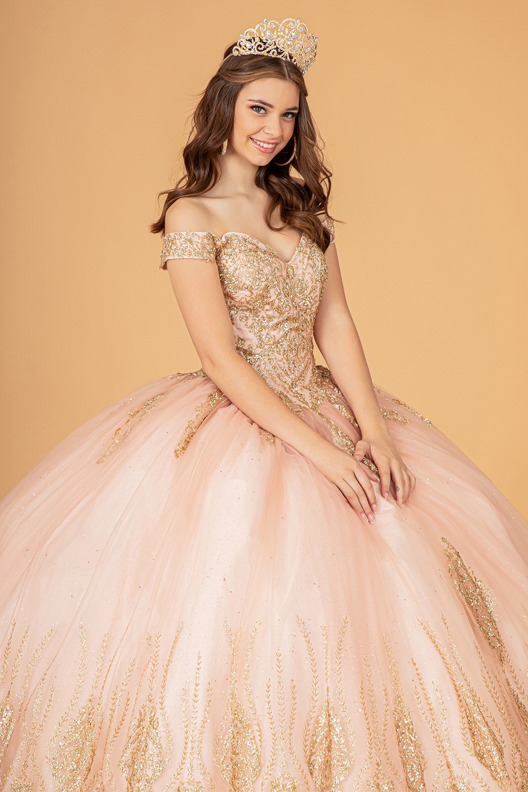 Glitter Mesh Quinceanera Dress Sequin and Beads GLGL3079-QUINCEANERA-smcfashion.com