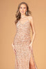 Halter Neck Velvet Sequin Long Dress Ruched Bodice GLGL3080