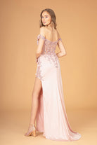 Straight Across Neckline Mermaid Long Dress Sheer Bodice GLGL3082-PROM-smcfashion.com