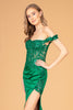 Straight Across Neckline Mermaid Long Dress Sheer Bodice GLGL3082