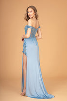 Straight Across Neckline Mermaid Long Dress Sheer Bodice GLGL3082-PROM-smcfashion.com