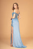 Straight Across Neckline Mermaid Long Dress Sheer Bodice GLGL3082