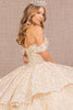 Jewel 3D Butterfly Applique Off Shoulder Mesh Quinceanera Gown GLGL3112