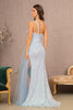 Sequin Glitter Asymmetric Mermaid Dress Long Waist Mesh Layer GLGL3133