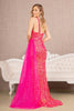 Sequin Glitter Asymmetric Mermaid Dress Long Waist Mesh Layer GLGL3133