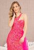 Sequin Glitter Asymmetric Mermaid Dress Long Waist Mesh Layer GLGL3133