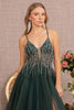 Jewel Bead Illusion Sweetheart Sheer Bodice Mesh A-line Dress GLGL3137