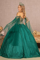 Glitter Sheer Bodice Mesh Ball Gown Detachable Mesh Layers GLGL3139-QUINCEANERA-smcfashion.com