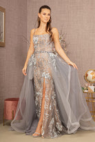 Embroidery Jewel Mermaid Dress Detachable Waist Long Mesh Layer GLGL3158-PROM-smcfashion.com