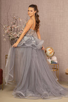 Embroidery Jewel Mermaid Dress Detachable Waist Long Mesh Layer GLGL3158-PROM-smcfashion.com