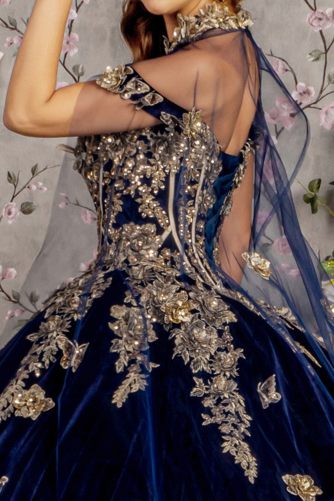 Neptune metallic embroidered gown hot sale