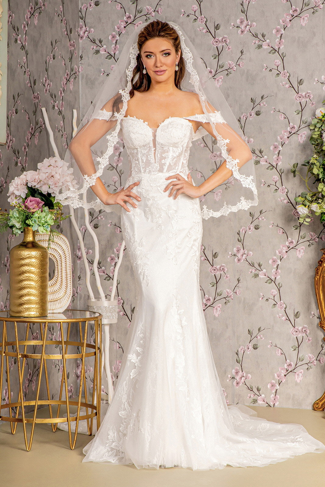 Sheer Bodice Mermaid Wedding Dresses