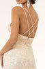 Ruched Waistline Sweethearted Sequin Bodycon Dress Criss-Cross Straps - Mask Not Included GLGS1910