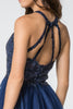 Jewel Embellished Embroidery Tulle Short Dress Strap Back GLGS2809