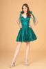 Glitter Mesh Babydoll Short Dress Ribbon Attachment on Shoulder GLGS3088