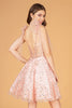 Glitter Mesh Babydoll Short Dress Ribbon Attachment on Shoulder GLGS3088