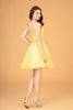 Mock Two-Piece Babydoll Short Dress 3-D Flower Appliques GLGS3091