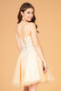 3-D Flower Jewel Mesh Short Babydoll Dress Corset Back GLGS3094