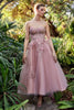 Butterfly Garden Tea Cocktail & Bridesmaid Formal Gown | Midi Length | Cute Strapless Boned Bodice | Vintage Princess Dress ALA1195